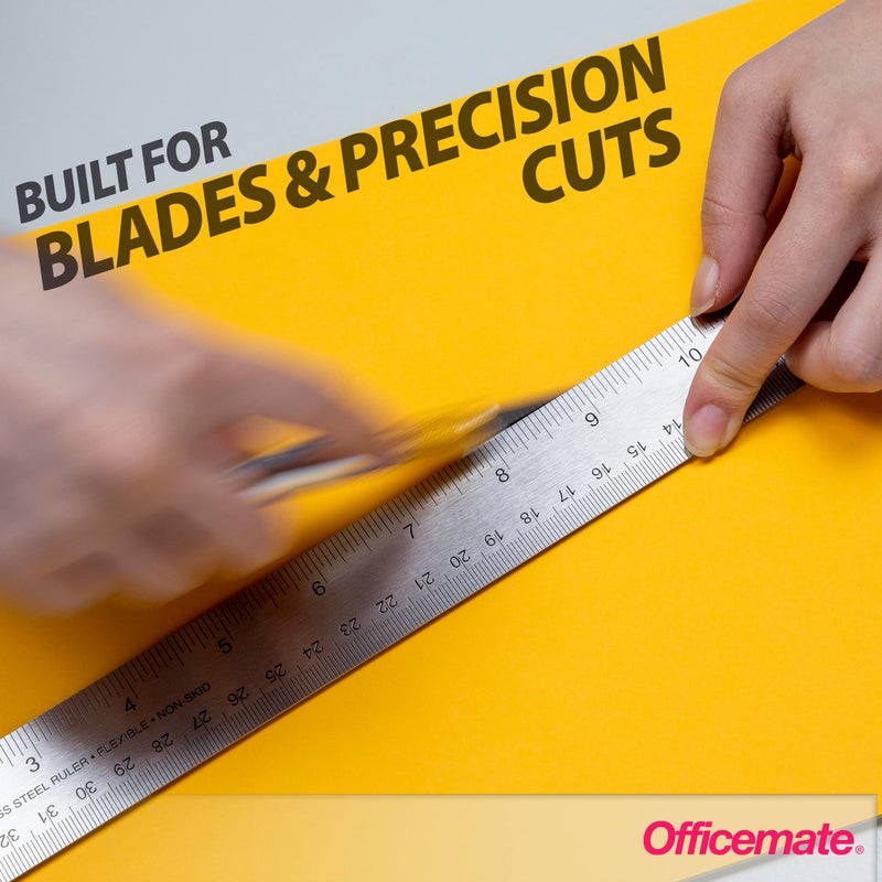 Officemate Classic Stainless Steel Metal Ruler, 15 inches with Metric Measurements, Silver, 15 L x 1.25 W (66612) - Image 4